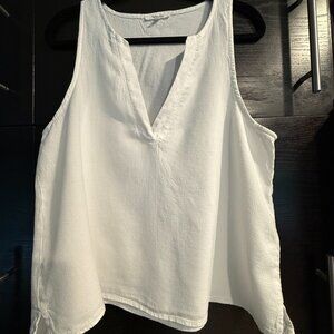 Splendid White Linen Stella Shorts & Tank Set, Sz XL